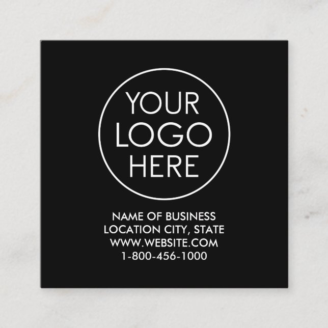 Custom QR Code Square Business Card with Logo  (Front)