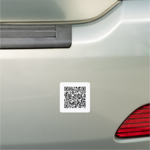 Custom QR Code Square Car Magnet 3 by 3 Inches