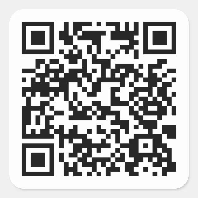 Qr Code Square Sticker Designs Custom QR Code Square Sticker | Zazzle