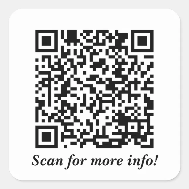 Qr Code Square Sticker Designs Custom QR Code Square Stickers | Zazzle
