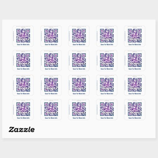 Custom QR code sticker (QR code template #126) | Zazzle