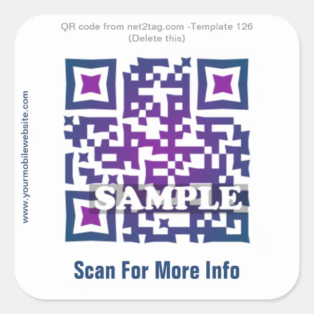 Custom QR code sticker (QR code template #126) | Zazzle