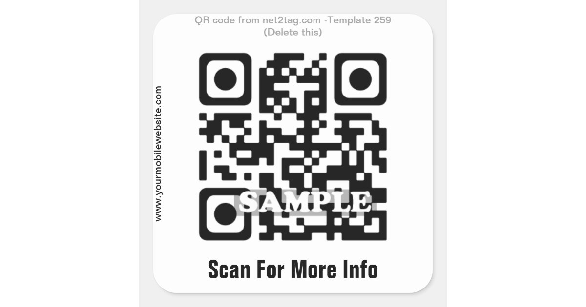 Custom QR code sticker (QR code template #259) | Zazzle