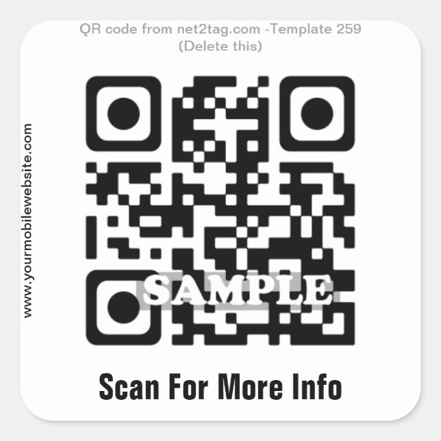 Custom QR code sticker (QR code template #259) (Front)