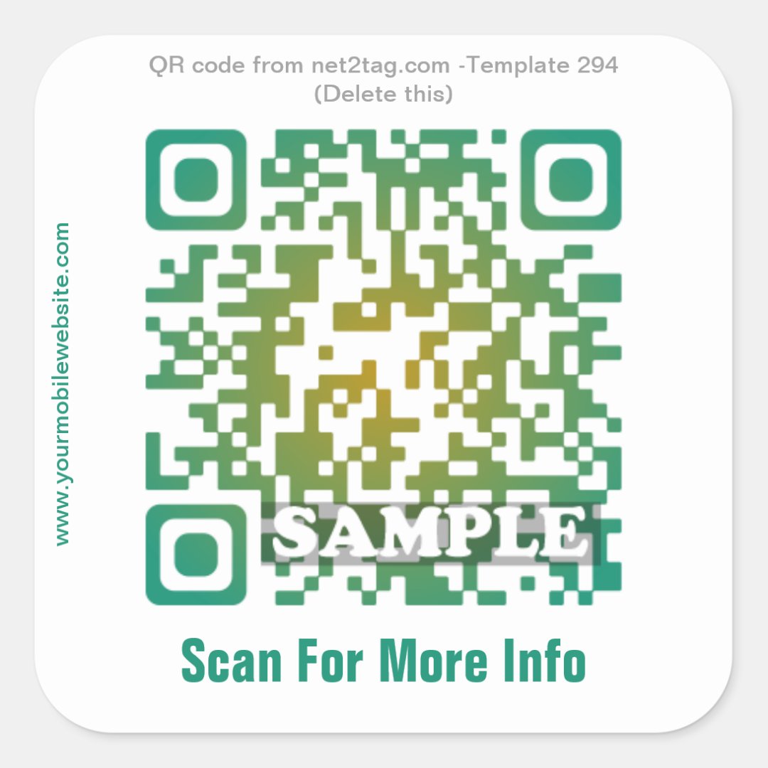 Custom QR code sticker (QR code template #294) | Zazzle