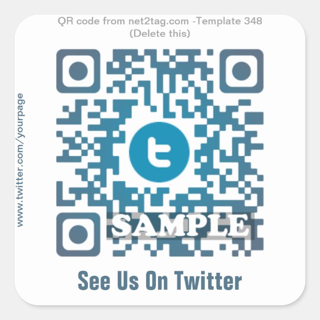 Custom QR code sticker (QR code template #348) (Front)