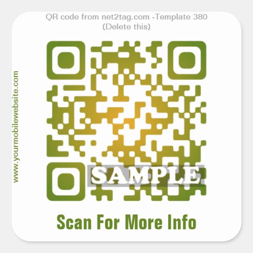 Custom QR code sticker (QR code template #380) | Zazzle