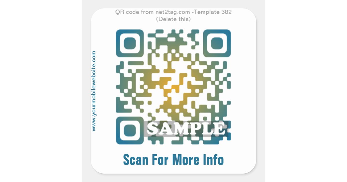 Custom QR code sticker (QR code template #382) | Zazzle