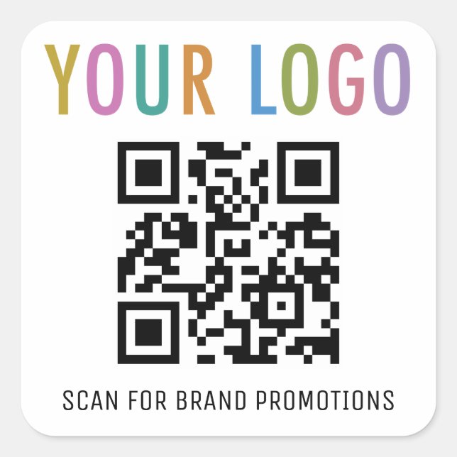 Custom QR Code Stickers with Logo Square 1.5in 3in (Front)