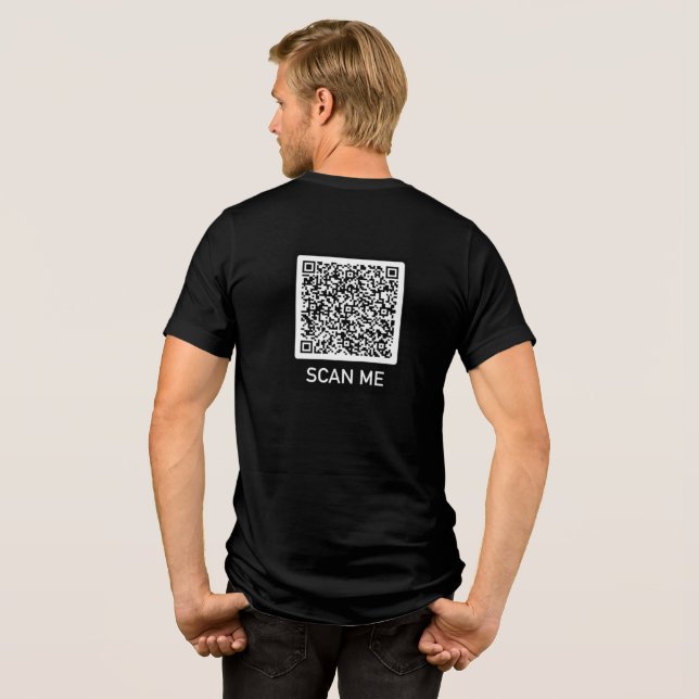 Custom QR Code T-Shirt Your Funny Scan Info Gift Tri-Blend Shirt (Back Full)