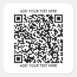 Custom QR Code Template Add Text Square Sticker