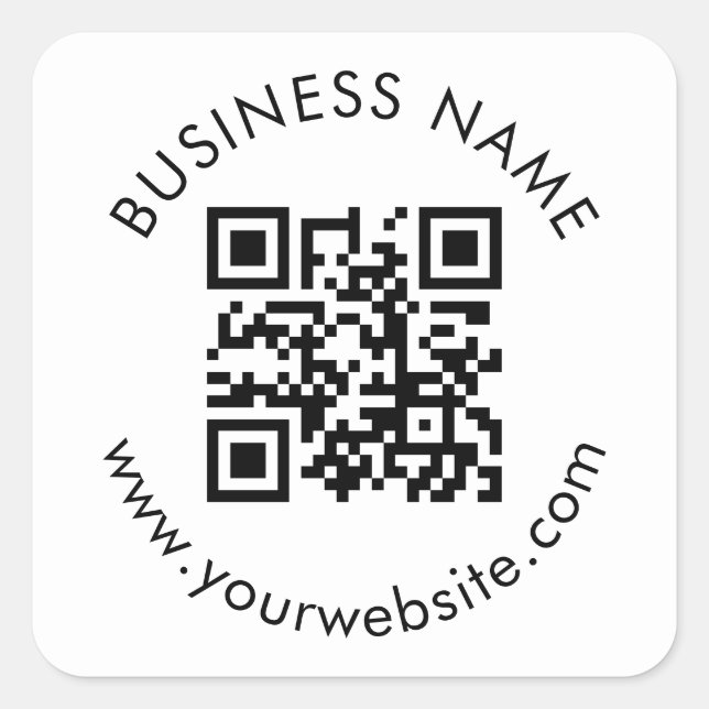 Custom QR Code Template Square Sticker (Front)
