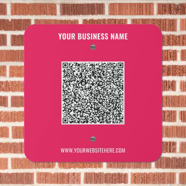 Custom QR Code Text and Color Business Metal Sign (In Situ(Brick))