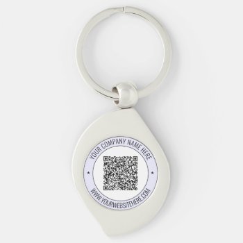 Custom Qr Code Text And Color Promotional Keychain by Migned at Zazzle