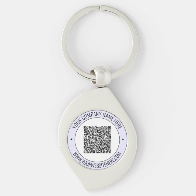 Custom QR Code Text and Color Promotional Keychain (Front)