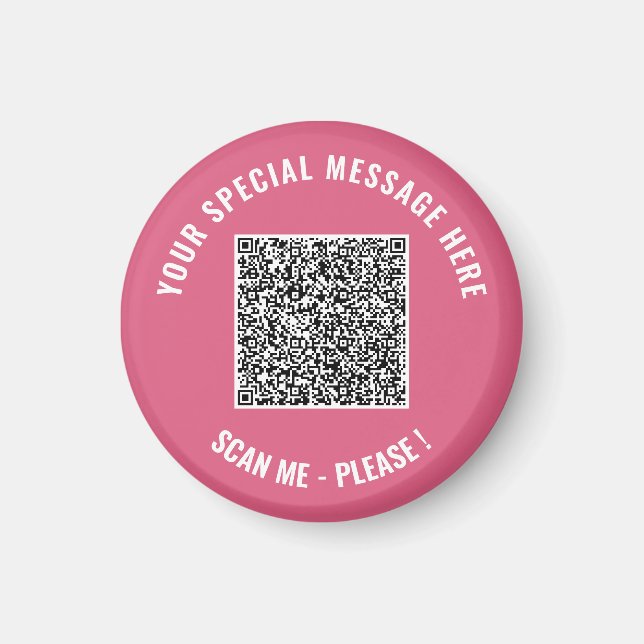 Custom QR Code Text and Colors Magnet Template (Front)