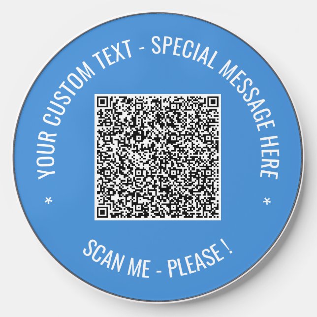 Custom QR Code Text and Colors Wireless Charger (Front)