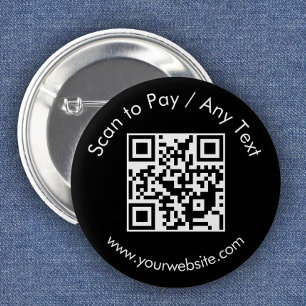 Custom QR Code / Text Black Button