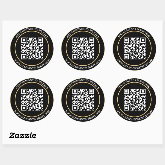 Round Qr Code With Text Inside Code Custom QR Code Text Black White Classic Round Sticker | Zazzle