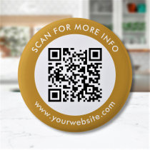 Custom QR Code Text Black White Gold Button