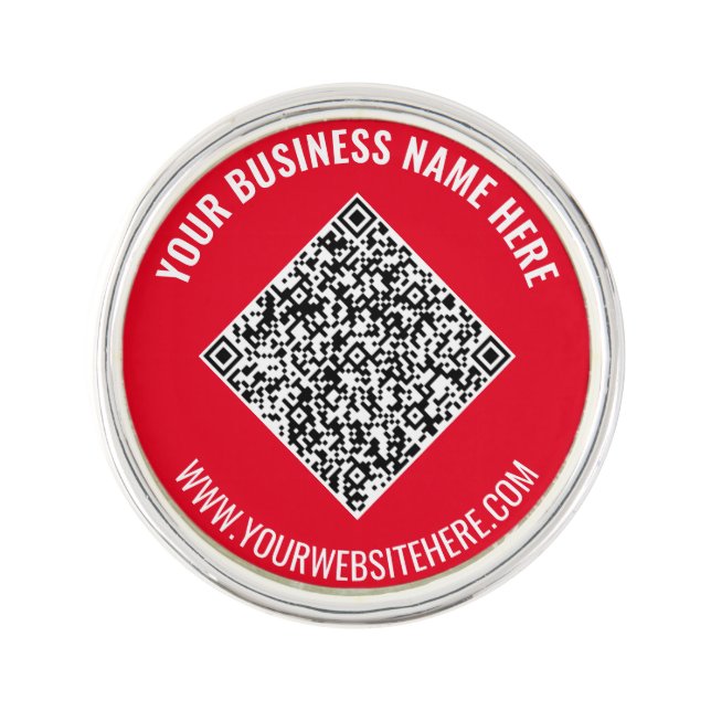 Custom QR Code Text Busines Promotional Lapel Pin (Front)