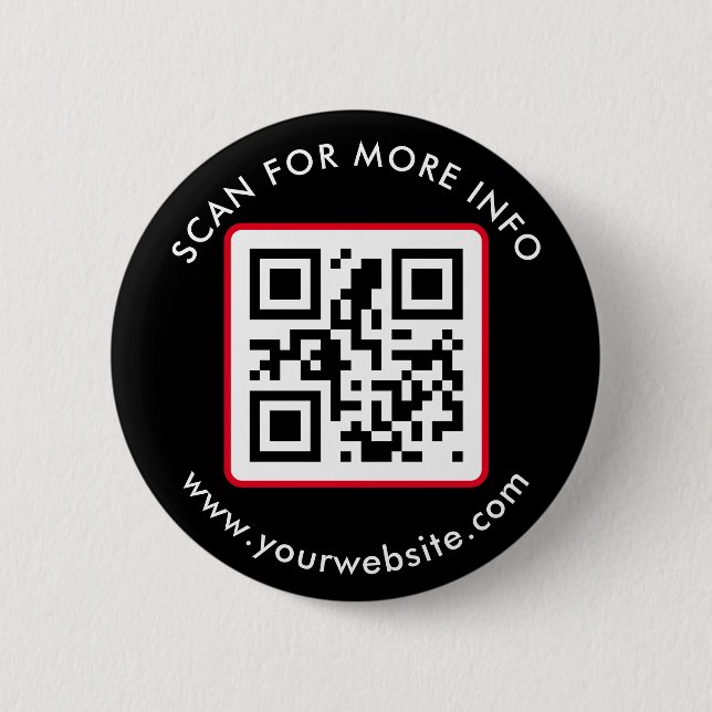 Custom QR Code Text, Business Button (Front)
