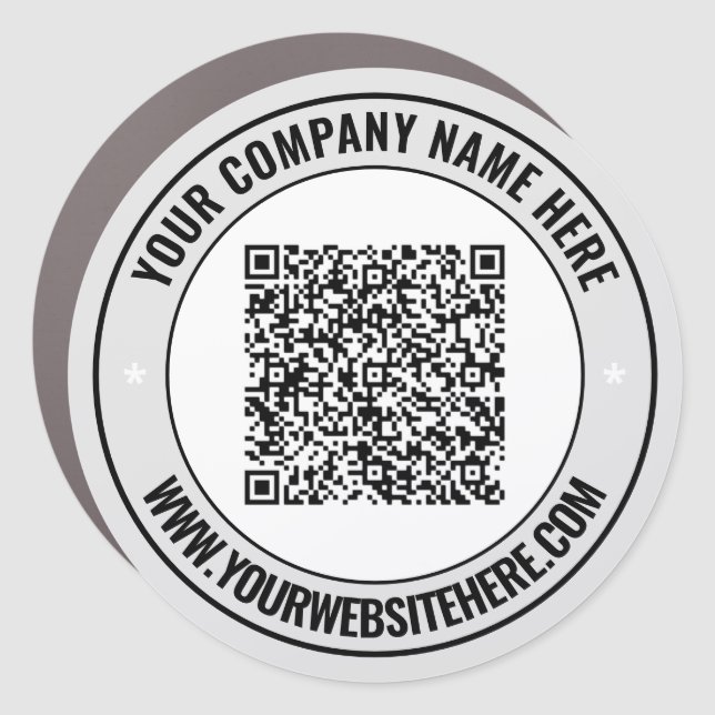 Custom QR Code Text Business Car Magnet Template (Front)