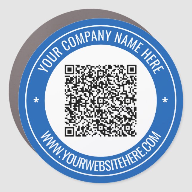 Custom QR Code Text Business Car Magnet Template (Front)