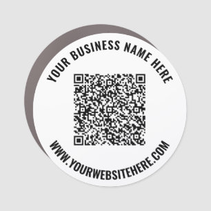 Custom QR Code Text Business Car Magnet Template