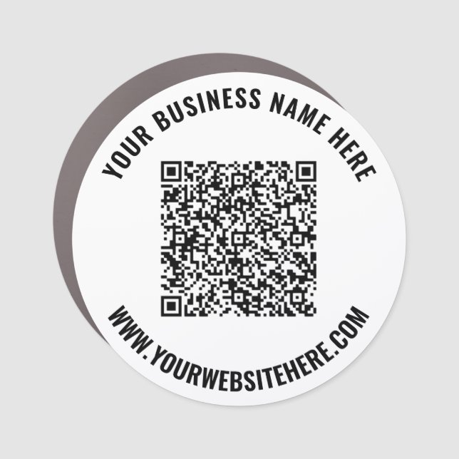 Custom QR Code Text Business Car Magnet Template (Front)