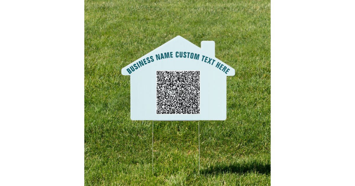 Custom QR Code Text Business Outdoor Sign Template | Zazzle