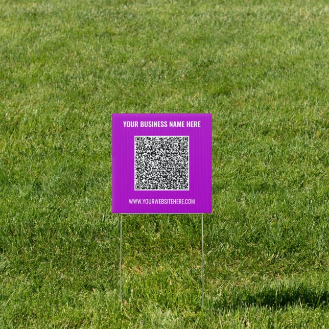 Custom QR Code Text Business Outdoor Sign Template (Insitu)