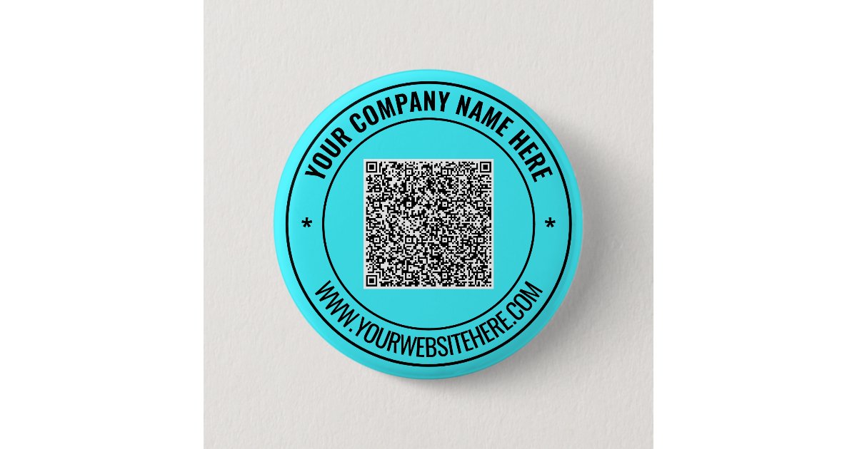 Custom QR Code Text Business Promotional Buttons | Zazzle