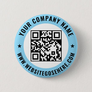 Custom QR Code Text Business Promotional Design Button