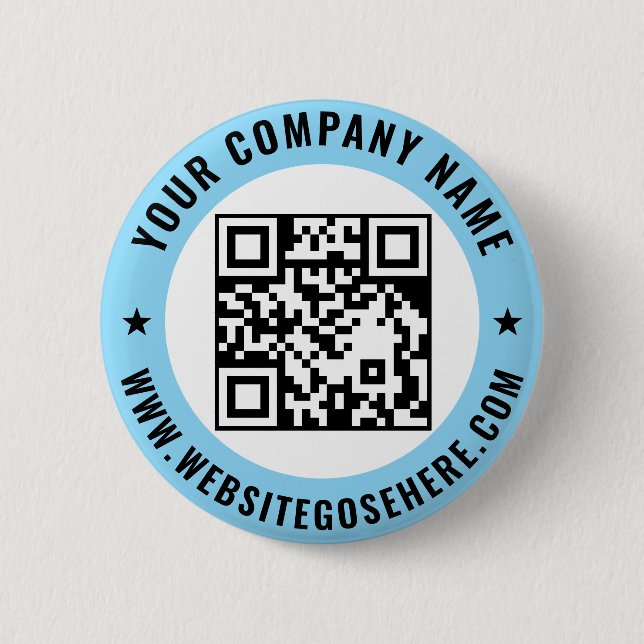 Custom QR Code Text Business Promotional Design Button (Front)