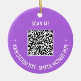 Custom QR Code Text Christmas Ornament Your Colors