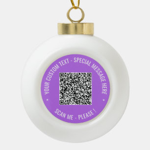 Custom QR Code Text Christmas Ornament Your Colors