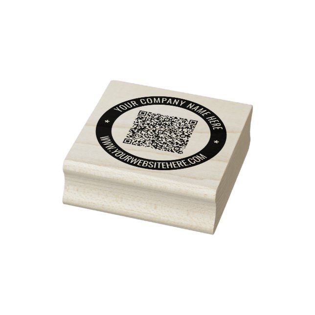Custom QR Code Text Color Rubber Stamp Template (Stamp)