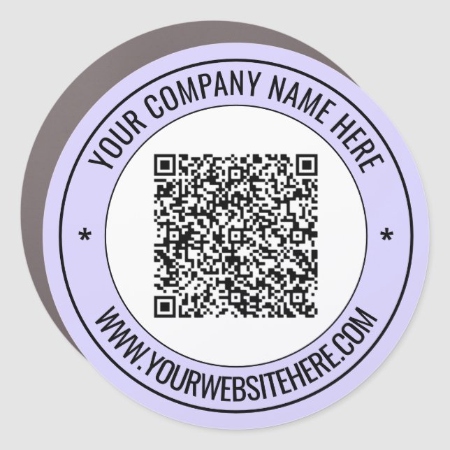 Custom QR Code Text Company Car Magnet Template (Front)