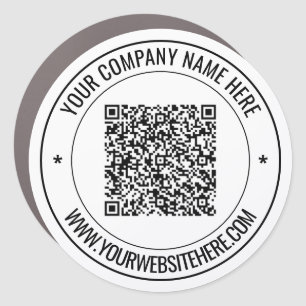 Custom QR Code Text Company Car Magnet Your Colors