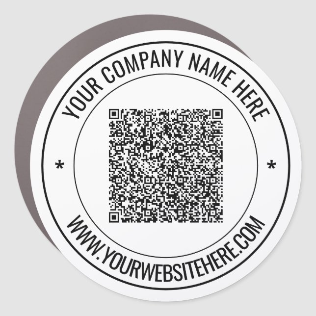 Custom QR Code Text Company Car Magnets Template (Front)