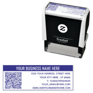 Custom QR Code Text Info Address Stamp Template