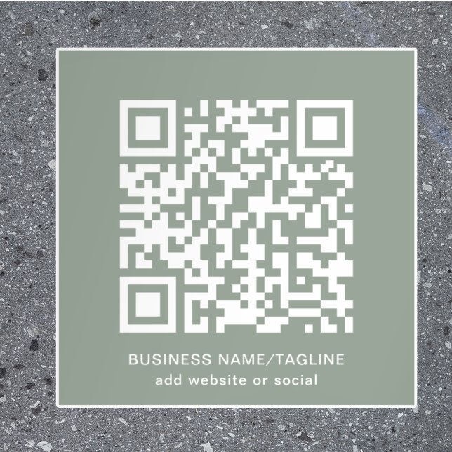 Custom QR Code & Text l Promotional Sage Green Floor Decals (Creator Uploaded)