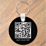 Custom QR Code Text Modern Black White Business Keychain<br><div class="desc">Upload a QR code, add text, and easily create your personalized keychain. Click EDIT to change the background color or text color. You can TRANSFER this DESIGN on other Zazzle products and adjust it to fit most of the Zazzle items. Standard Studio designs are made in high-resolution graphics for a...</div>