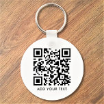 Custom QR Code Text Modern Black White Business Keychain<br><div class="desc">Upload a QR code, add text, and easily create your personalized keychain. Click CUSTOMIZE FURTHER to change the background color or text color. You can TRANSFER this DESIGN on other Zazzle products and adjust it to fit most of the Zazzle items. Standard Studio designs are made in high-resolution vector graphics...</div>