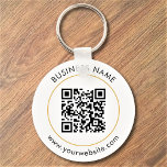 Custom QR Code Text Modern Black White Business Keychain<br><div class="desc">Upload a QR code, add text, and easily create your personalized keychain. Click EDIT to change the background color or text color. You can TRANSFER this DESIGN on other Zazzle products and adjust it to fit most of the Zazzle items. Standard Studio designs are made in high-resolution vector graphics for...</div>
