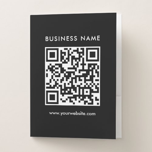 Custom QR Code Text Modern Elegant Professional Pocket Folder