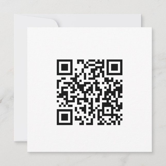 Custom Qr Code text modern square invitation card (Front)