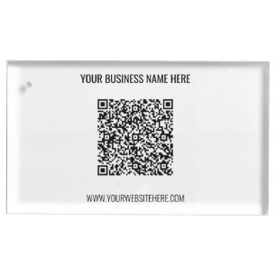 Custom QR Code Text Personalized Table Card Holder