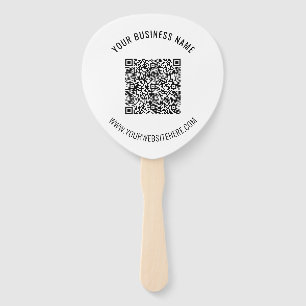 Custom QR Code Text Promotional Hand Fan Template